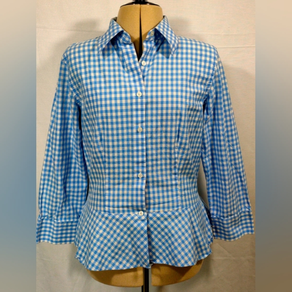 Lauren Ralph Lauren button down shirt gingham check size 4